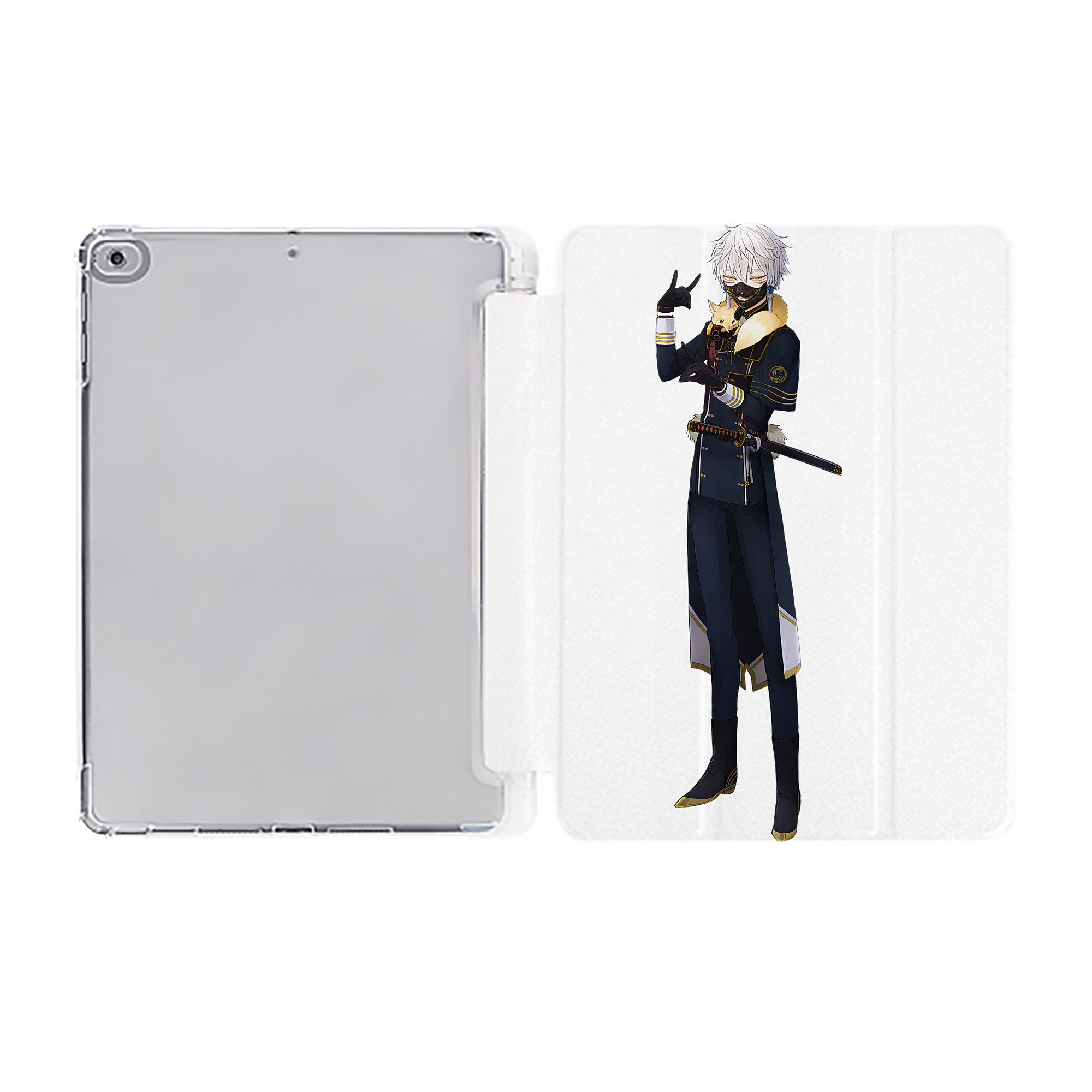 （画像用） 刀剣乱舞 Touken Ranbu IPad ケース ペン収納付き 三つ折りスタンド PUレザー×シリコン 対応機種9.5/10.5/10.9インチ